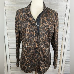 STYLE & CO. Stretchy Jean Jacket Leopard Print-Medium